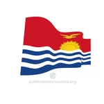 Melambai-lambaikan bendera Kiribati