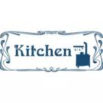 经典风格厨房门标志矢量图像