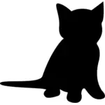 Siyah yavru kedi vektör görüntü