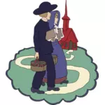 Amish para rysunku