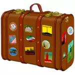 Koffer met reizen stickers vector tekening