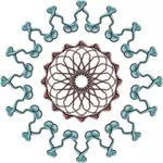Blått og brunt molekyl