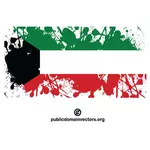 Bandeira do Kuwait com respingos de tinta