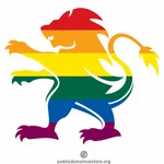 Leão heráldico da bandeira de LGBT