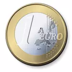 Satu Euro koin vektor gambar