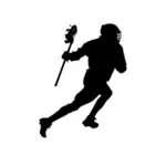Lacrosse player vector silhouette
