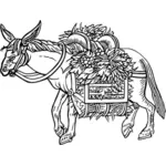 Laden donkey vector image