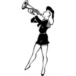 トランペットを演奏する女性