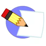 Icono de lápiz y papel vector