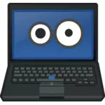 Laptop eye contact vector image