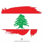 Painted flag of Lebanon