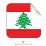 Etiqueta engomada de la bandera libanesa cuadrados