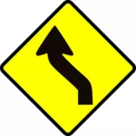 Kurve im Straßenverkehr Vorsicht Zeichen-Vektor-Bild