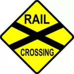 Rail crossing traffic roadsign vector image
