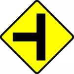 Т-образный перекресток осторожно знак векторное изображение
