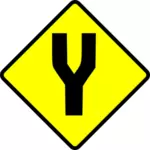 Çatal yol uyarı işareti vektör görüntü