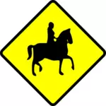 Hevosratsastajan varoitusmerkki vektorikuva