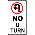 No Uturn left traffic roadsign vector image