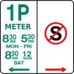 Parking and no standing traffic roadsign vector image