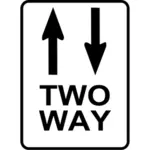 Twee manier verkeer bord vector afbeelding