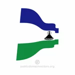 레소토의 물결 모양의 국기