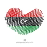 Libyens flagga i hjärta form