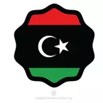 라운드 스티커 안에 리비아의 국기