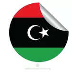 Libya bayrağı etiket yuvarlak
