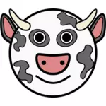 Vektorigrafiikka pyöreä kasvot sarjakuva lehmä