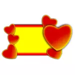 Vector de la imagen del tablero decorado con corazones