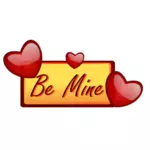 Be mine signpost with hearts vector image