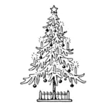 Kerstboom zwart-wit