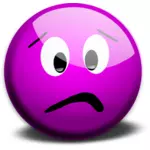 Vector illustration of purple confused smiley