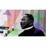 Martin Luther King Jr holding a speech vector illustration