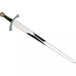 Sword with brown handle vector graphics