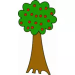 Image de dessin animé d'arbre avec des pommes