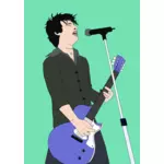 Male singer playing guitar vector
