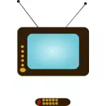 Vector illustration of a TV set and a TV remote control
