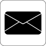 Vector miniaturi de pictograma de poştă alb-negru
