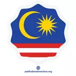 דגל מלזיה לעגל את המדבקה