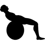 Man On Exercise Ball Silhouette
