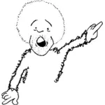 Vector illustration of man pointing up