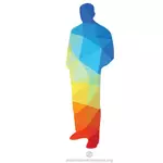 Colored silhouette of a man