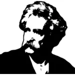 Outline vector drawing of portrait of Mark Twain