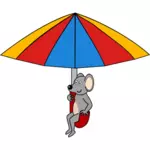 Myš pod deštník Vektor Klipart