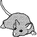 Clip art of spotty mouse in black and white