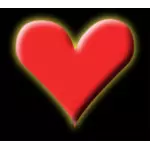 Rood hart op zwarte achtergrond vector afbeelding
