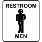 Illustrazione vettoriale umoristica uomo WC simbolo