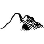 Montagne de deux pics carte icône vector graphics