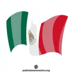 Mexico state flag waving